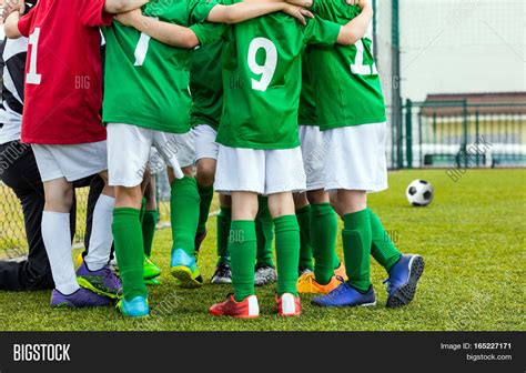 Kids Soccer Team Coach Image And Photo Free Trial Bigstock