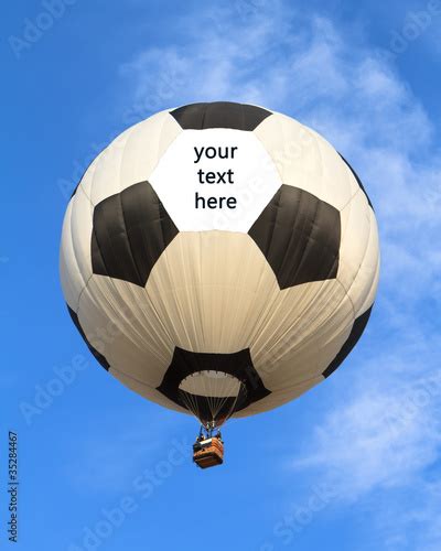Hot Air Balloon In Shape Of Soccer Ball Buy This Stock Photo And