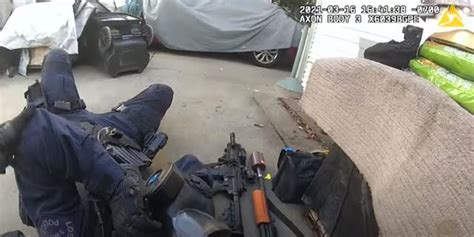 lapd swat officer shot in the face before gunman is killed in standoff intense video shows
