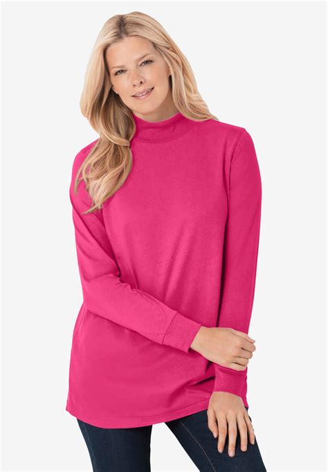 Perfect Long Sleeve Mock Turtleneck Plus Size Long Sleeve Fullbeauty