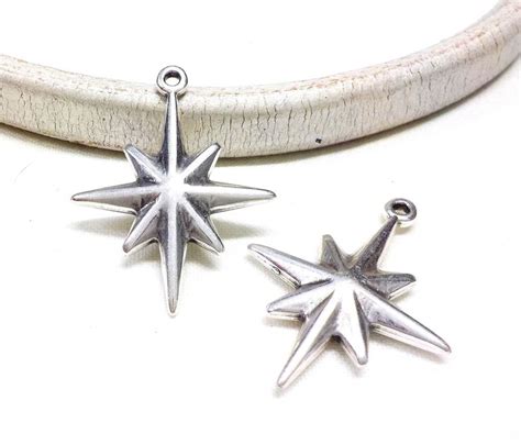 Silver Plated Star Pendant North Star Pendant Christmas Etsy Star