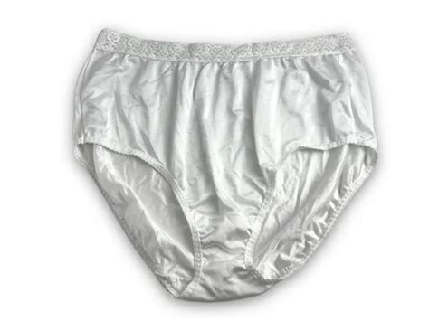 vintage olga nylon satin panties lace waistband size large sheer silky white 34 99 picclick