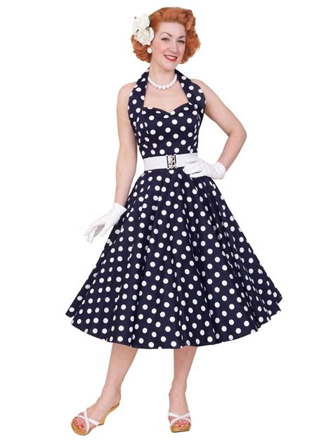 50s halter dress polka dot