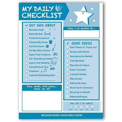 Daily Checklist For Kids By Innerguide Planners Fun Tear Off Note Pad