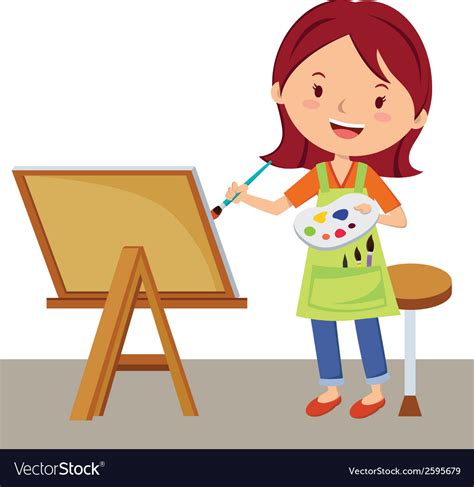 Get 22 Cartoon Girl Painting A Picture