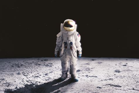 Astronaut Standing On The Moon Surface Metro Weekly