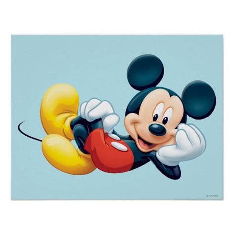 Mickey Mouse Laying Down Poster Zazzle Mickey Mickey Mouse Clipart