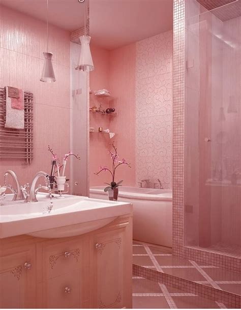 Adorable And Elegant Pastel Pink Bathroom Design Girly Bathroom