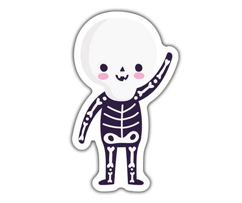 Cute Halloween Skeleton Sticker Bold Light Studio