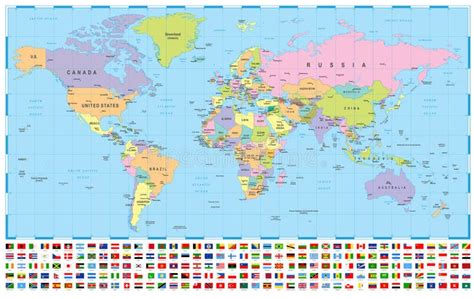 World Map Flags Stock Illustrations 40001 World Map Flags Stock
