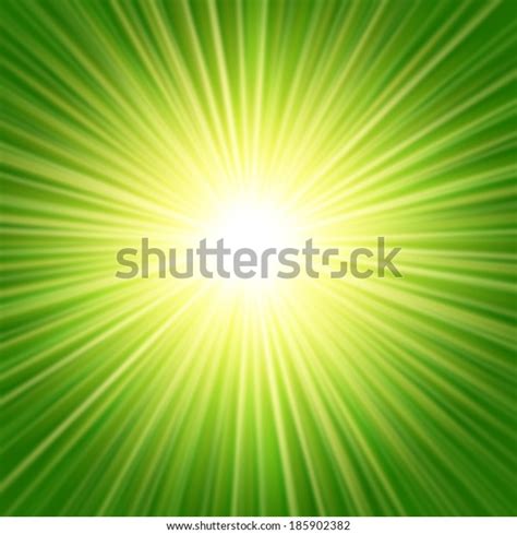 Sunbeams Green Abstract Vector Illustration Background Stock Vector