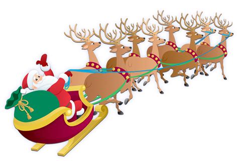 Download Transparent Reindeer Sleigh Png Christmas Pictures Santa