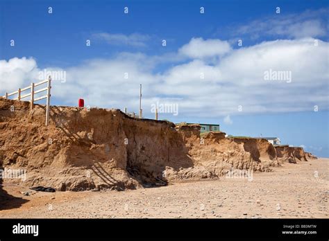 Coastal Erosion On Holderness Coast East Yorkshire England Uk Stock