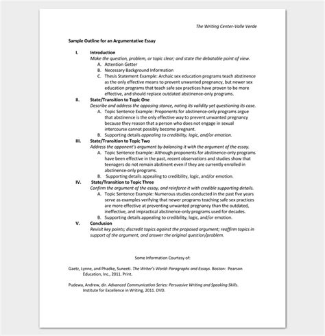 30 Essay Outline Templates Free Samples Examples And Formats
