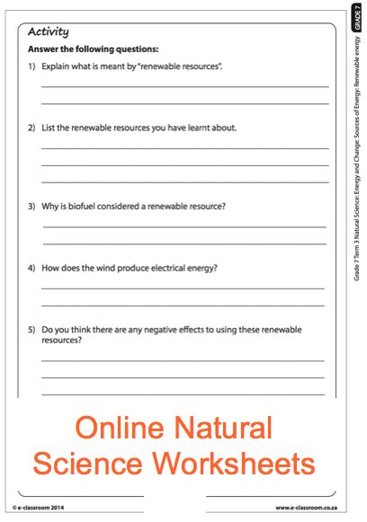 Grade 6 Natural Science Worksheets Term 2