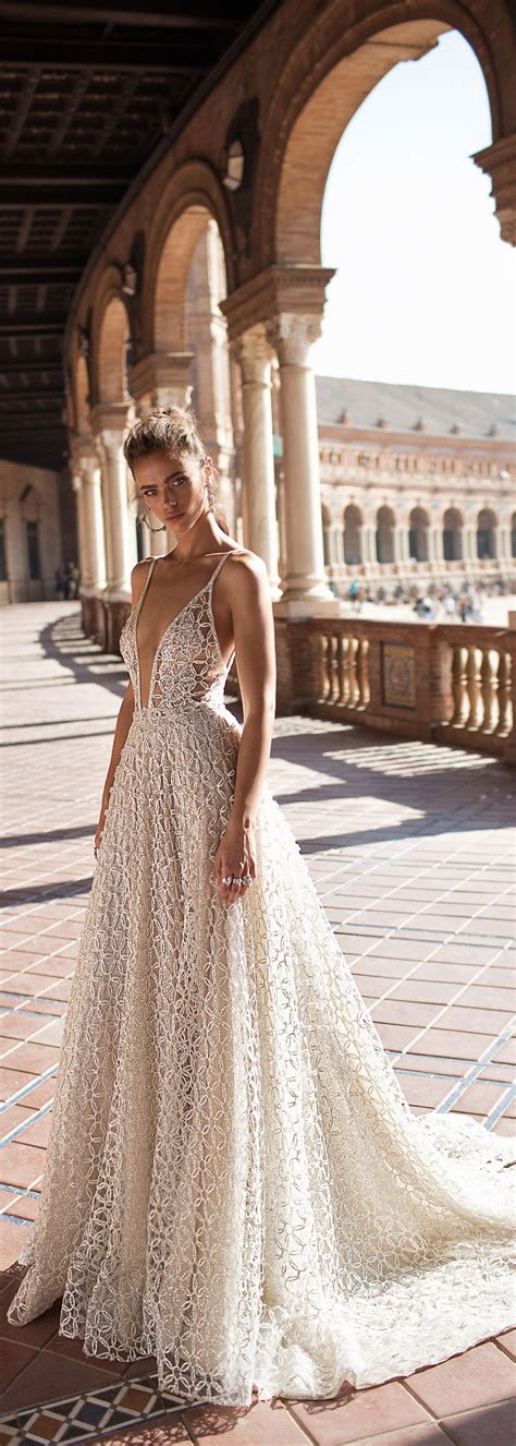 A Beautiful V Neck Wedding Dress By Bertabridal From Their Berta Seville Collection