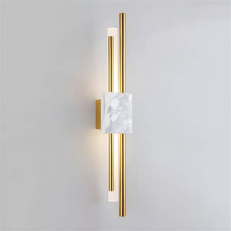 Modern Metal Wall Light Geometric Led Wall Sconce With Marble For