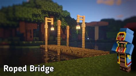 Minecraft Tutorial How To Build A Bridge With Ropes Youtube