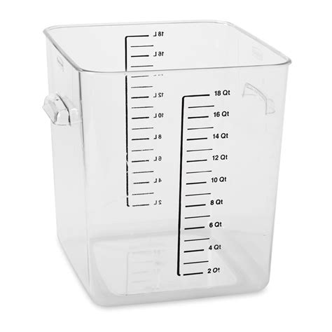 Hope this comes in handy for someone else looking for a fresh start! Rubbermaid FG631800CLR 18 qt Space Saving Square Container ...