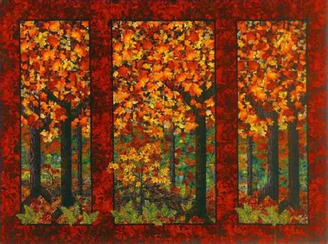 Autumn Triptych Landscape Art Quilts Landscape Photos Landscapes