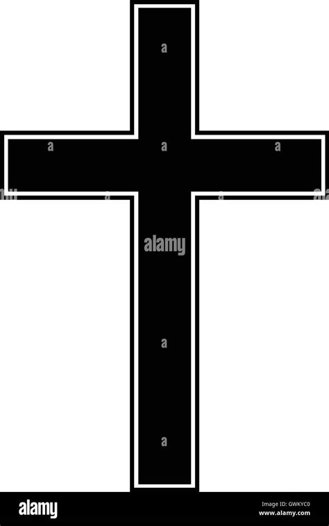 Christian Cross Symbol Isolated Cross Icon Black And White Vector