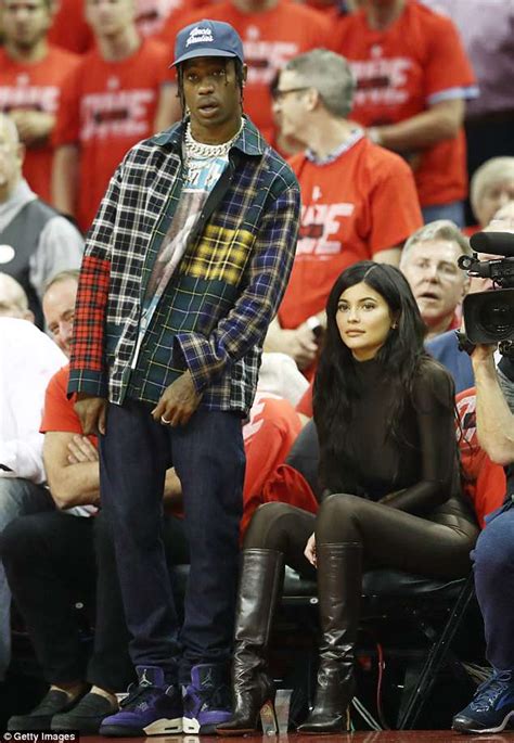 Kylie Jenner Sports Black Bodysuit To Nba Game With Travis Scott