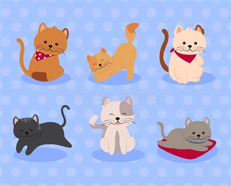 Icons Funny Cats Stock Vector Illustration Of Kitten 237505424