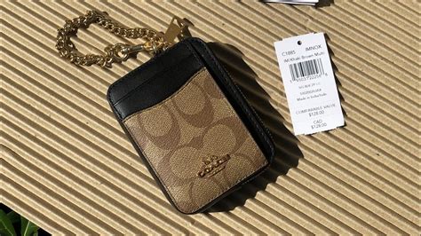 Coach ☜unboxing☞ Zip Card Case In Blocked Signature Canvas C1885