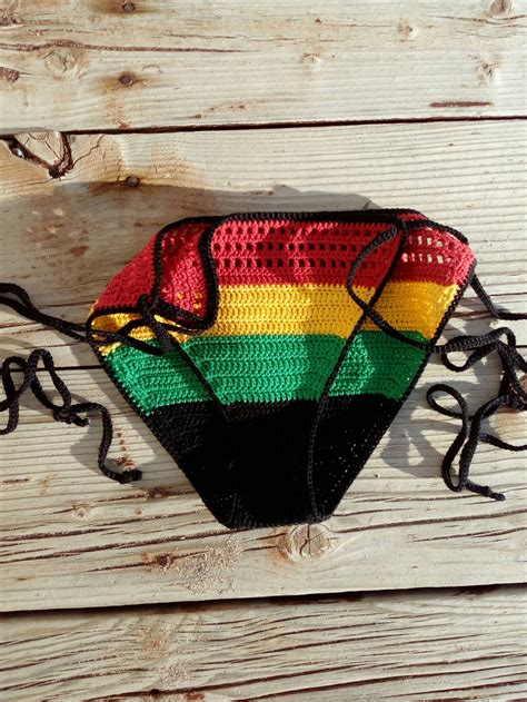 Crochet Bikini Rasta Bikini Red Yellow Green Rasta Crochet Etsy