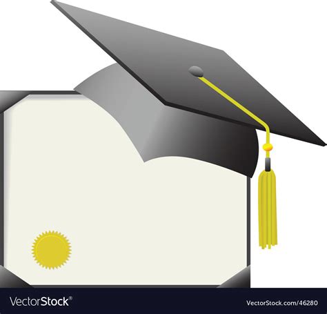 Mortarboard Graduation Cap And Diploma Royalty Free Vector