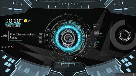 Jarvis Display System Futuristic And Fully Functional Rrainmeter