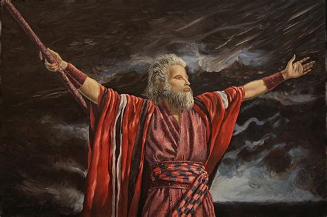 Moses Parting The Red Sea Painting By Rosencruz Sumera Fine Art America
