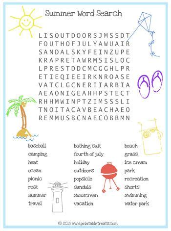 Watch out for the twist! Summer Word Search for Kids - Printable Treats | Summer ...