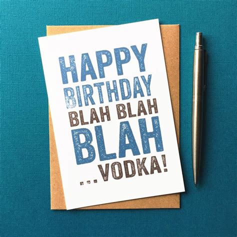 Happy Birthday Blah Blah Blahvodka Card By Do You Punctuate