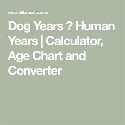 Dog Years ⇔ Human Years Calculator Age Chart And Converter Dog