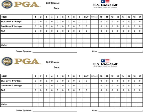 Golf Scorecard Template Template Business