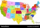 Map usa with states and their capitals Royalty Free Vector
