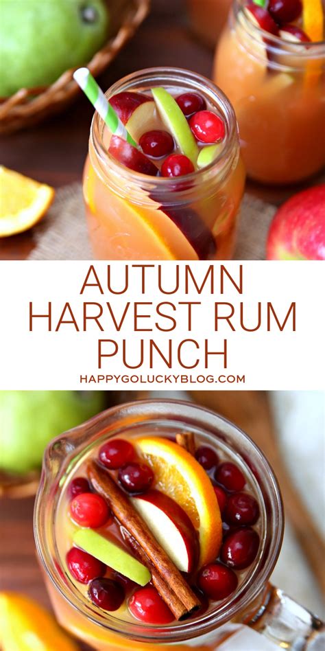 Autumn Harvest Rum Punch The Best Fall Rum Punch Recipe Rum Punch Fall Cocktails Recipes