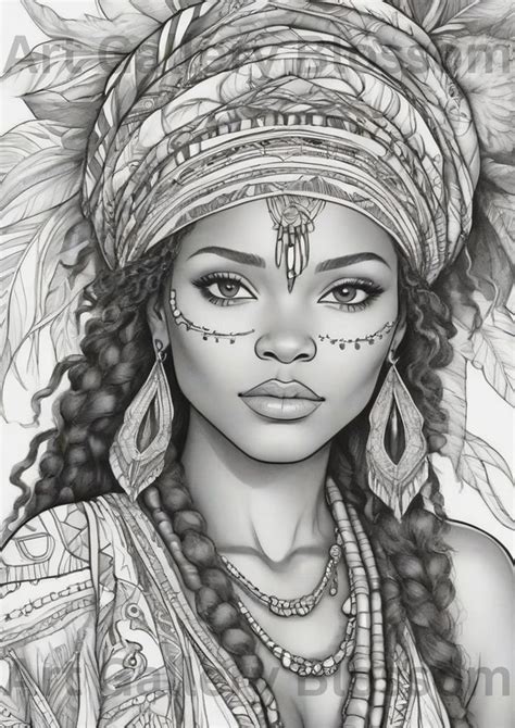 Buy Boho Women Coloring Page Black Beauty Women Instant Download Online In India Etsy