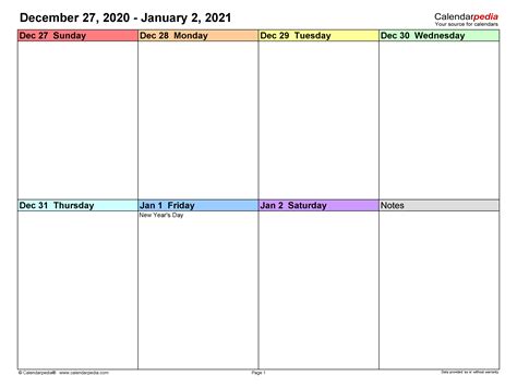 They are ideal for use as a spreadsheet calendar planner. Weekly Calendars 2021 for PDF - 12 free printable templates