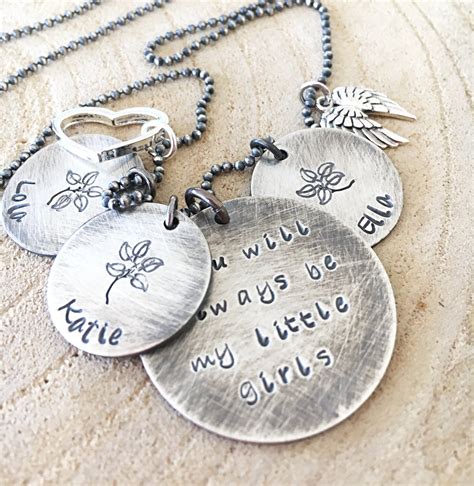 Hand Stamped Mothers Day Jewelry Daughter Quote Necklace Mom