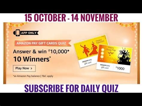 Buy an uber gift card from giftcards.com today. Amazon Pay Gift Cards Quiz Answers Today | Win 10000 ...