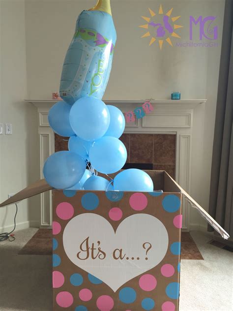 Gender Reveal Box With Balloons More Gender Reveal Box Gender Reveal