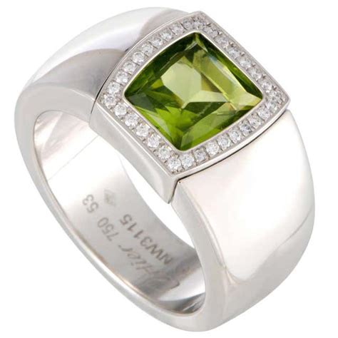 Cartier La Dona Diamond And Peridot White Gold Ring At 1stdibs