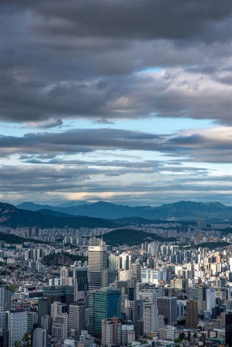 Downtown Seoul Cityscape Aerial View From Namsan Hill South Korea