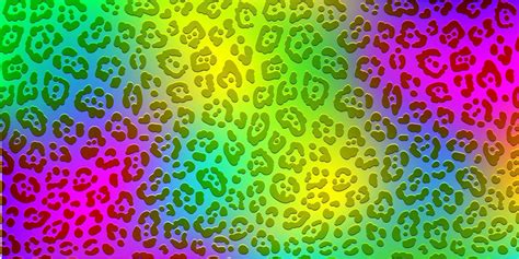 Neon Leopard Pattern Rainbow Colored Spotted Background Vector Animal