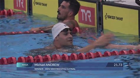 Michael Andrew Tops Field 2173 I Mens 50yd Free A Final 2022 Tyr Pro Swim Series Westmont
