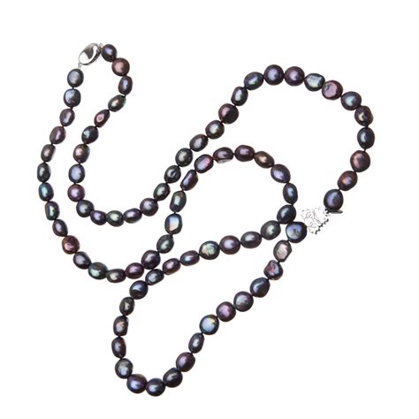 Black Baroque Pearl Necklace 90cm Frog Pearl