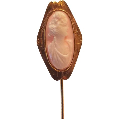 10k Shell Cameo Stick Pin From Whimzy Treasures On Ruby Lane