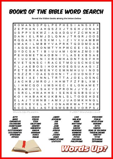 Words Up Books Of The Bible Word Search Bible Word Searches Bible